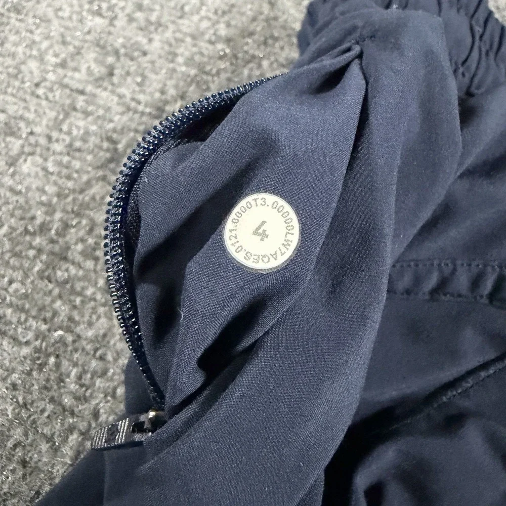 Lululemon Track That Shorts Womens 4 True Navy Blue Active Lined Run 5